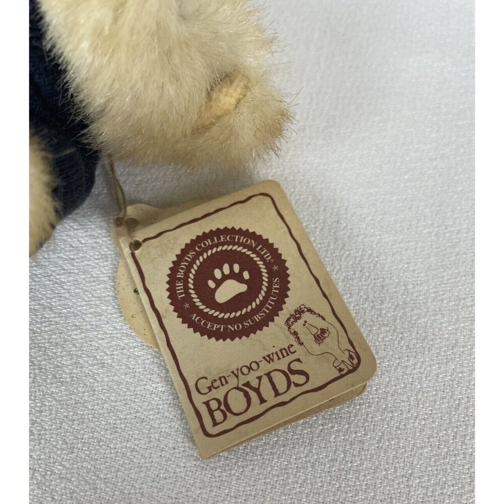 Boyds Bears Mini Teddy "Best Friends" Plush Navy Sweater Collectible 5" Vintage - Picture 4 of 8